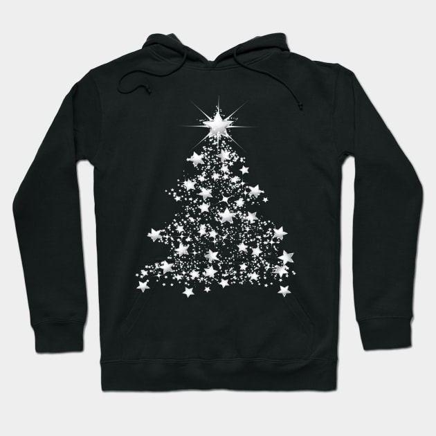 White Star Christmas Tree Hoodie by Atteestude